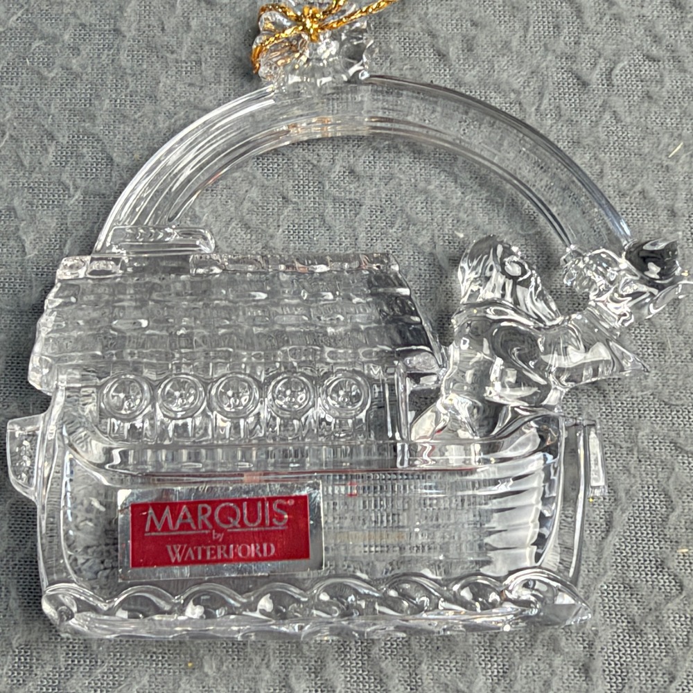 Marquis by Waterford Noah On The Ark Lead Crystal Ornament 142560 Germany 3.75"